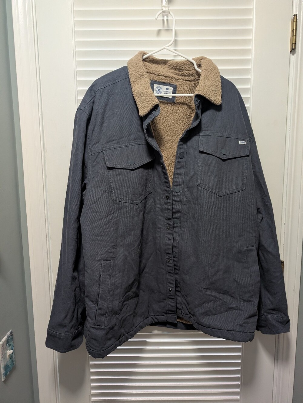 Hurley Gray Jacket with Tan Sherpa Collar